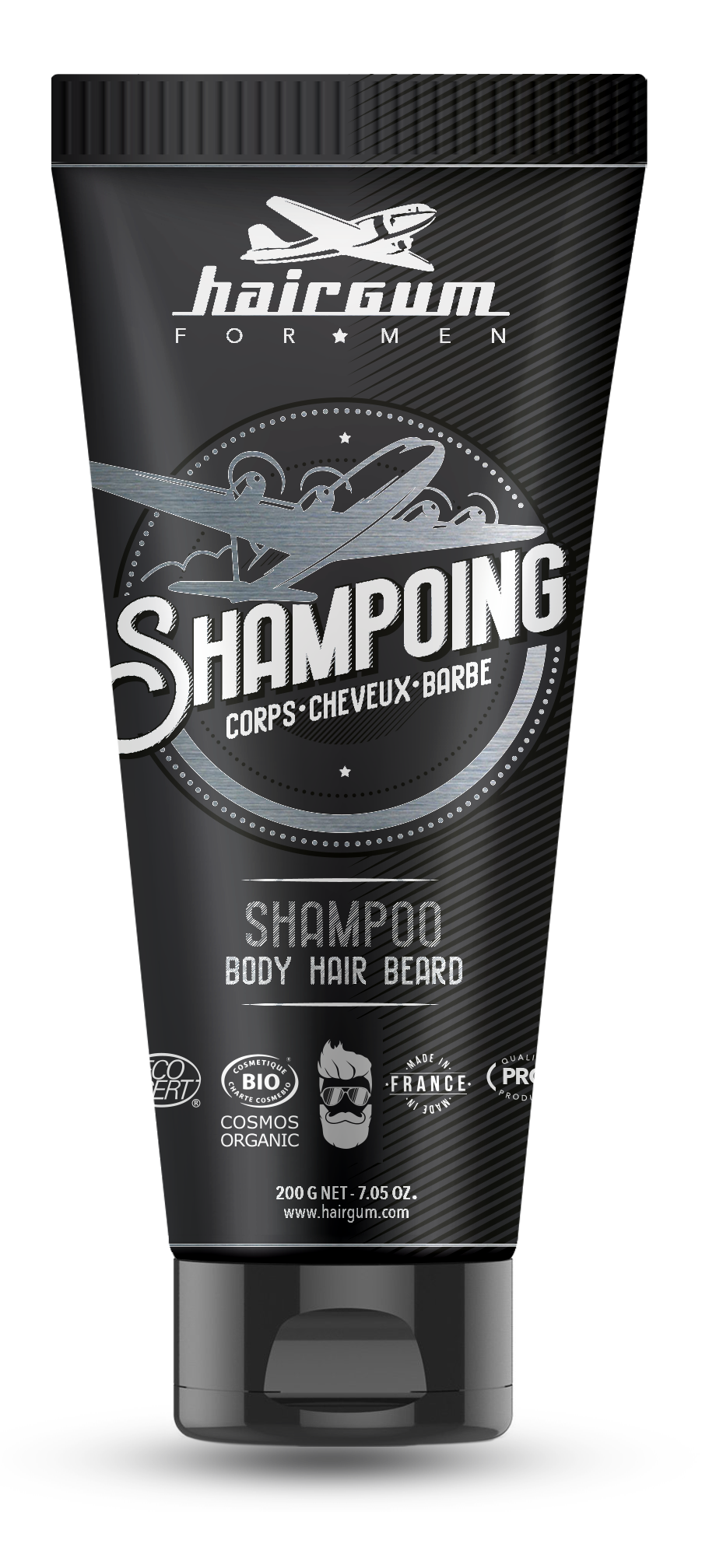 SHAMPOOING CHEVEUX BARBE ET CORPS - HAIRGUM FOR MEN